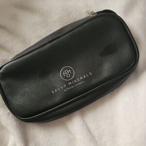 Young Living Essential Oils Cosmetic Makeup Bag Black Brush Holder Pink Silver